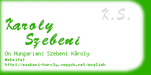 karoly szebeni business card