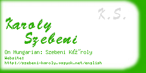 karoly szebeni business card